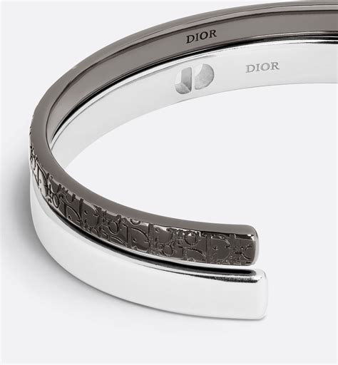 Dior Oblique Bangle Set Silver